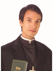 Priest Costume Shirt Front and Collar Set - Mens Religious Costumes